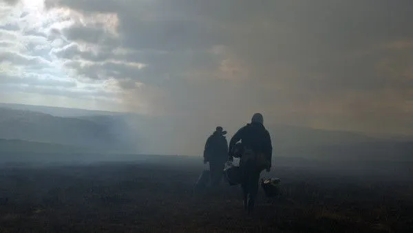 Josh O'Connor and Alec Secareanu in God's Own Country - springtime in Yorkshire: isolated young sheep farmer Johnny Saxby numbs his daily frustrations with binge drinking and casual sex, until the arrival of a Romanian migrant worker, employed for the lambing season, ignites an intense relationship that sets Johnny on a new path.